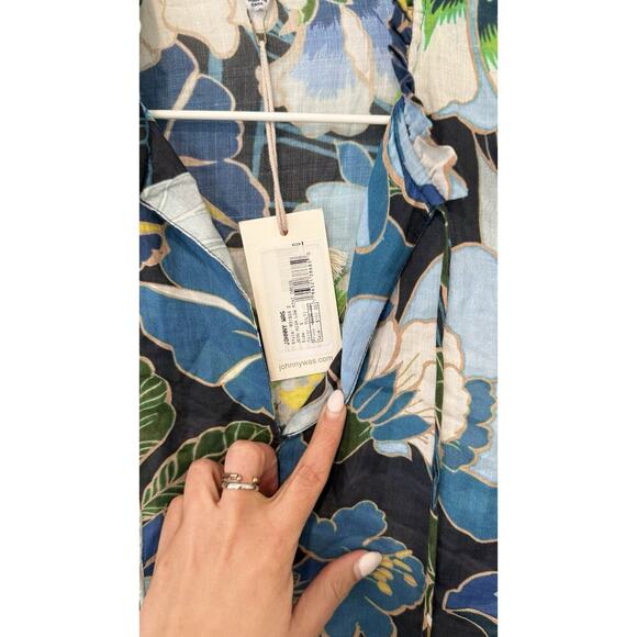 Johnny Was Ciro boho dress in Pullover Linen Dress Cover Up Blue Size Small 1787 - Picture 5 of 14